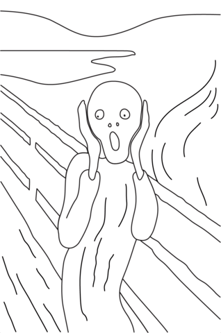 The Scream By Edvard Munch Coloring Page